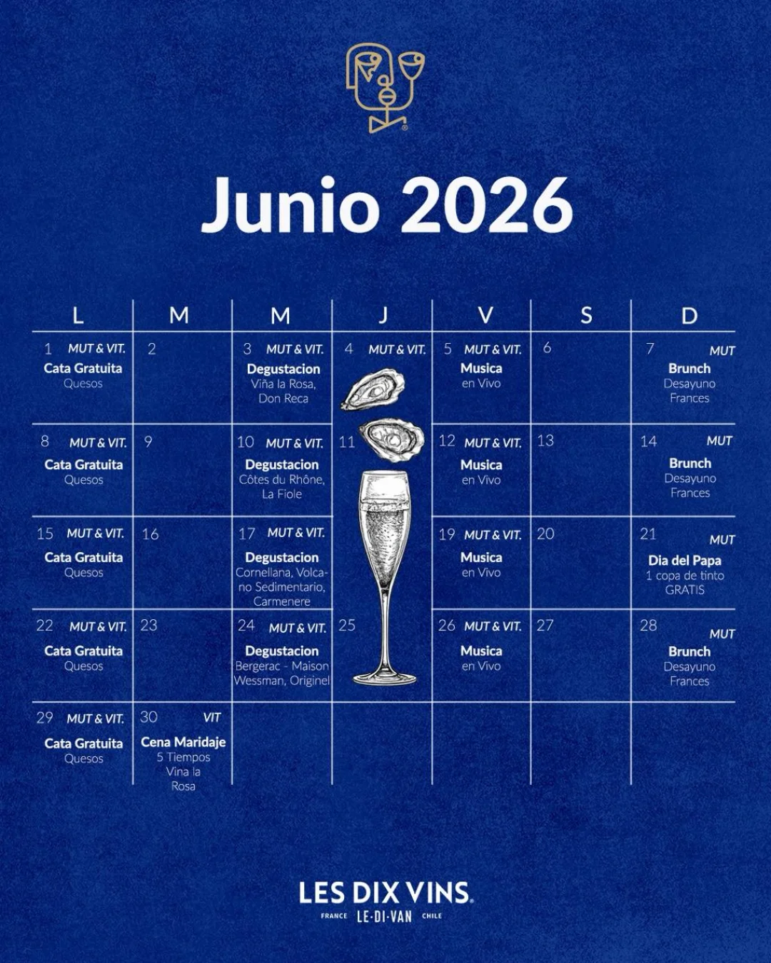 Les Dix Vins Calendario Junio 2026