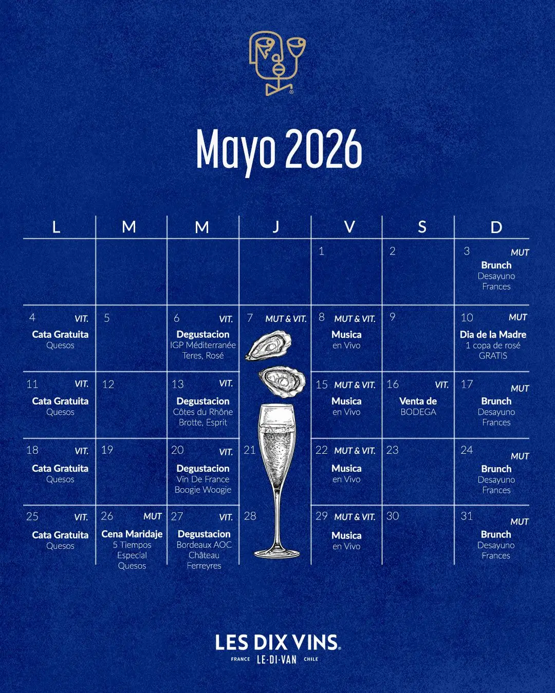 Les Dix Vins Calendario Mayo 2026